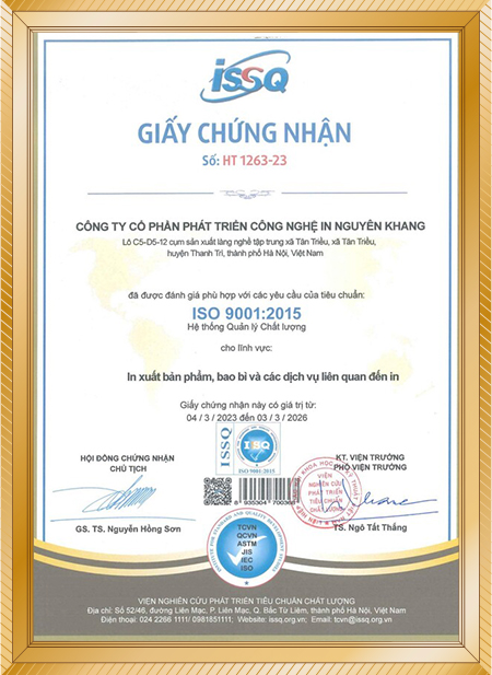 Công Ty Cổ Phần Phát Triển Công Nghệ In Nguyên Khang